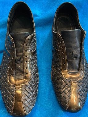Cole Haan x Nike Air Bria Metallic Bronze Woven Leather Oxfords 9.5B